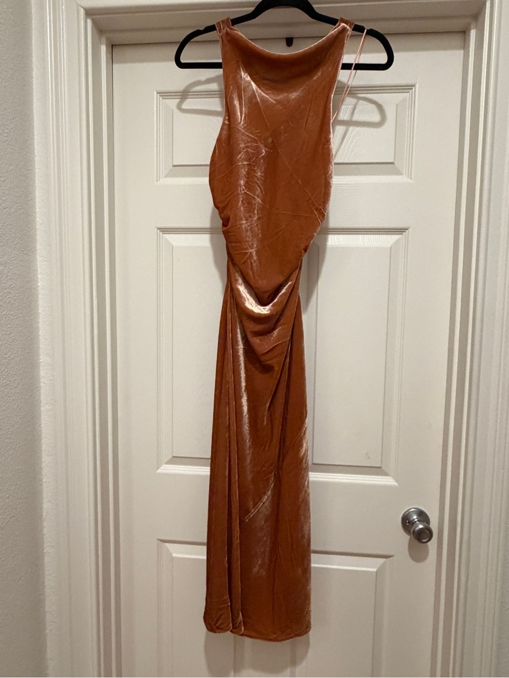 Banana Republic Elegant Copper Velvet Cowl-Back Dress